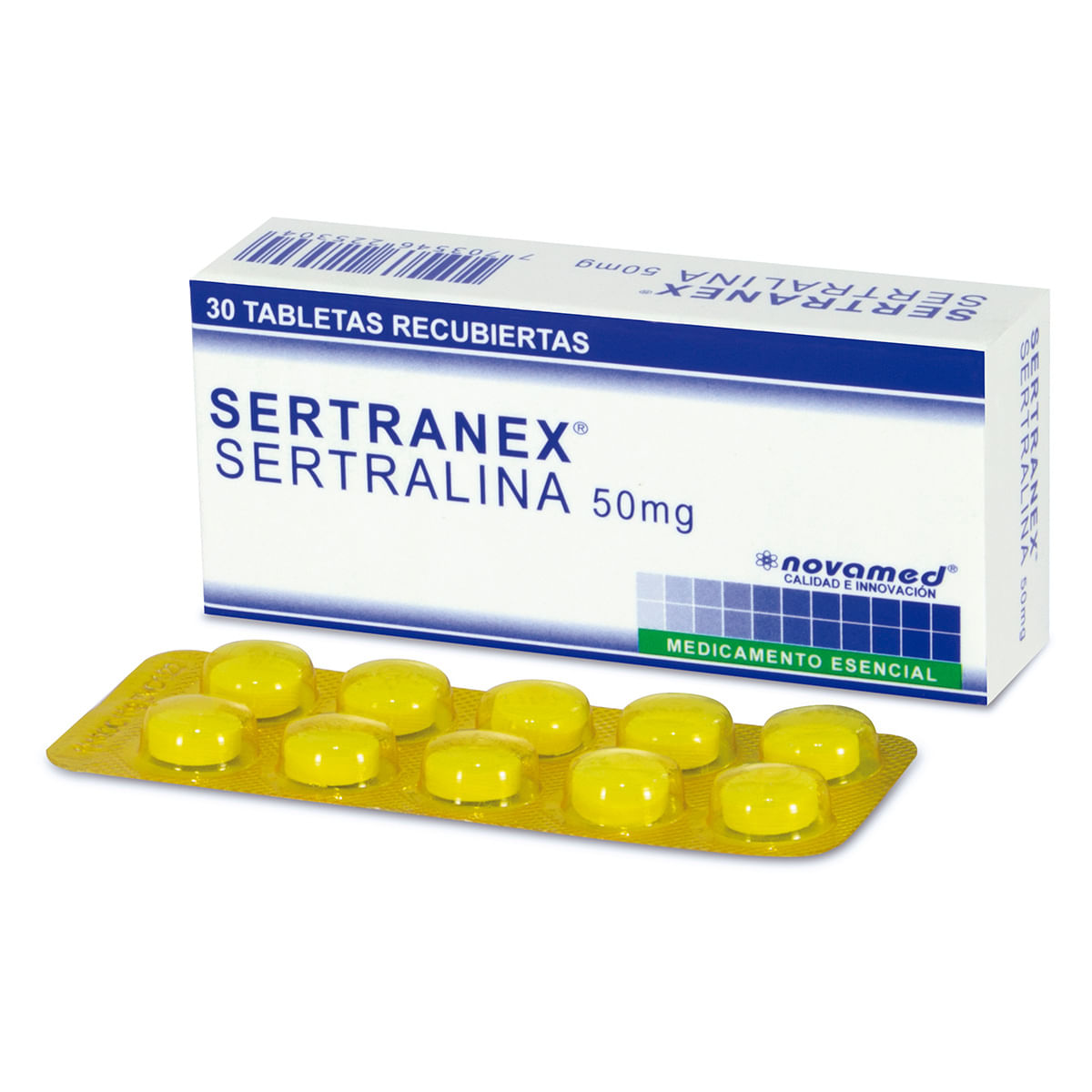 Sertranex 50 Mg Novamed Caja X 30 Tabletas Recubiertas.