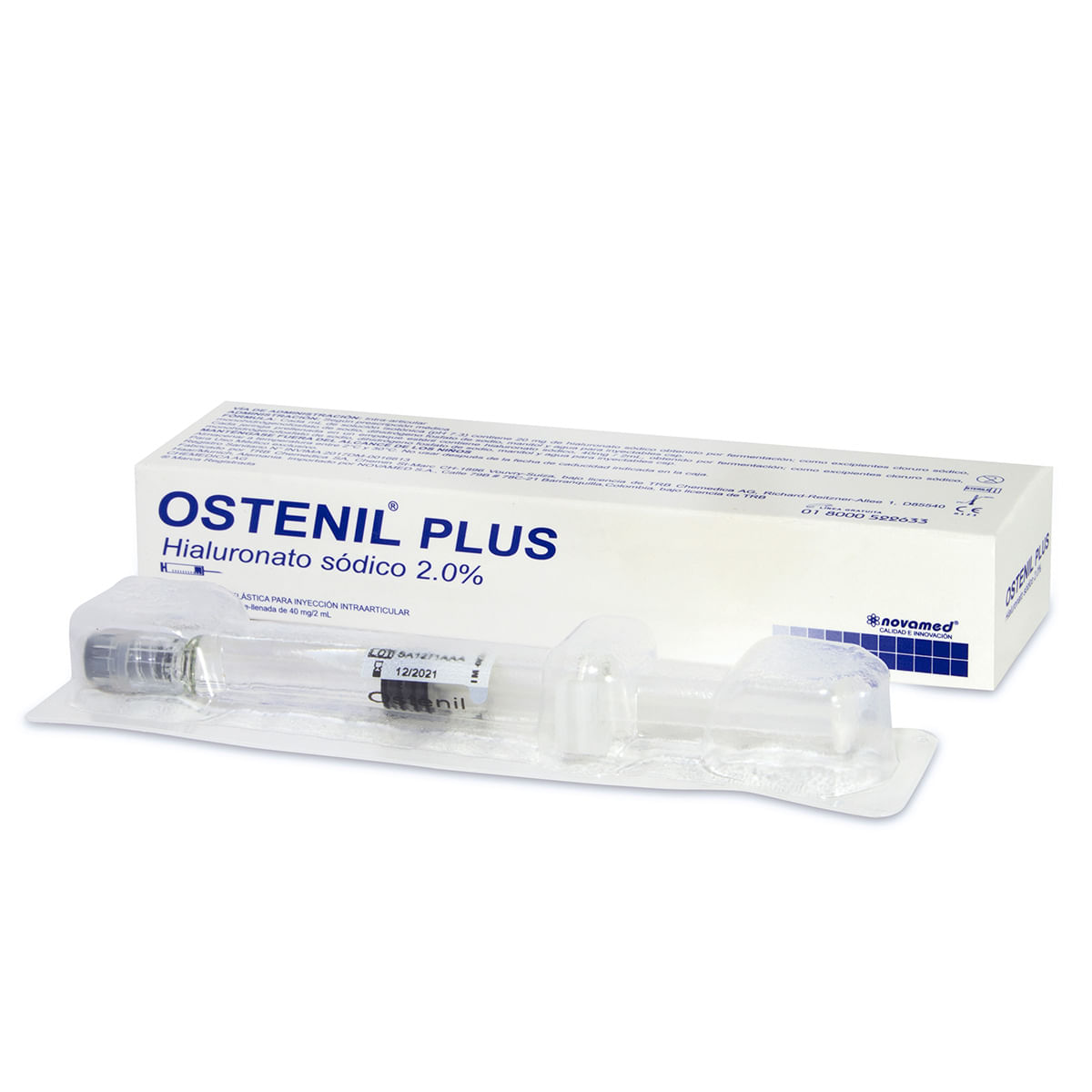 Solución Inyectable Ostenil Plus 40 Mg/2 Ml Novamed Caja X Jeringa Prellenada.