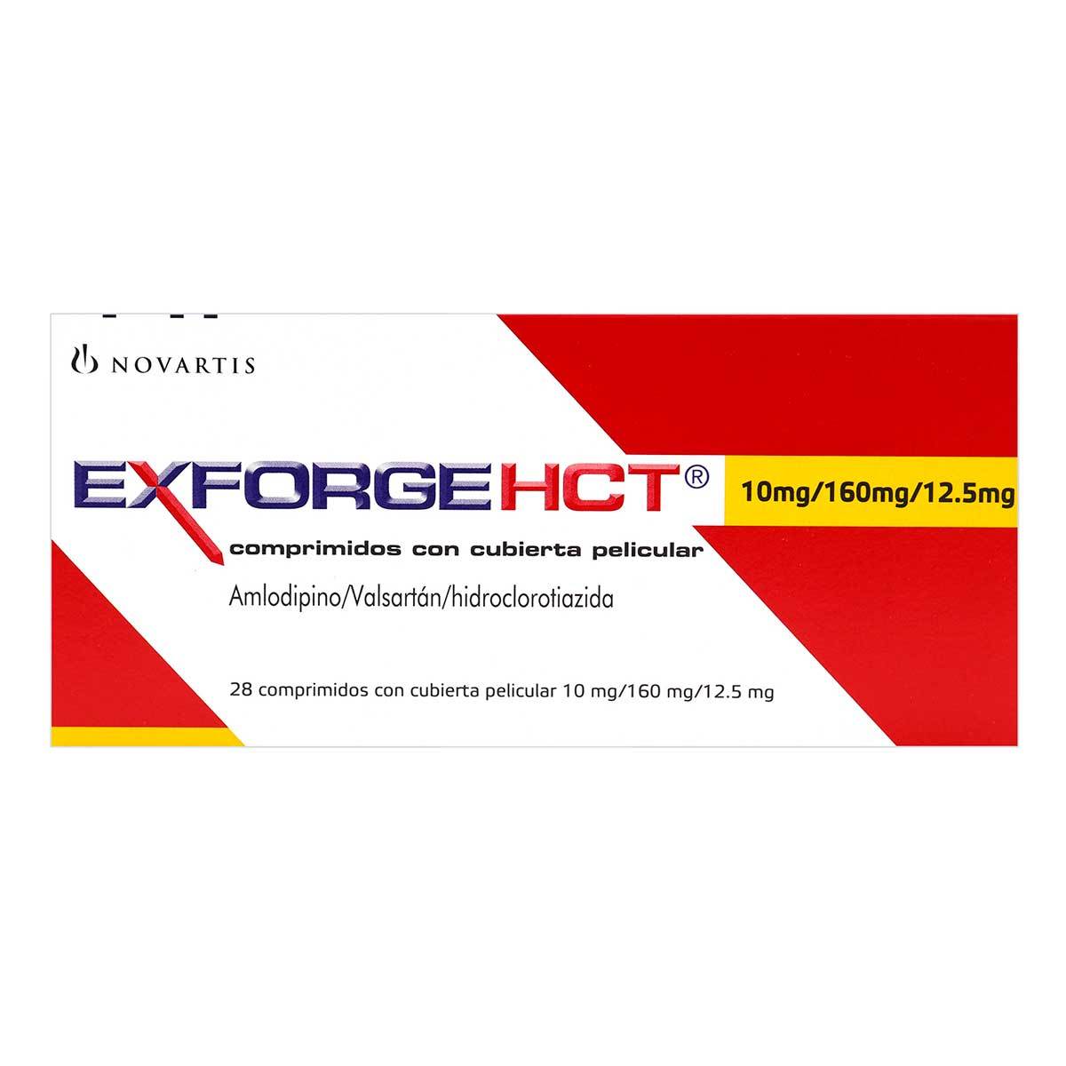 Exforge Hct 10 Mg/160 Mg/12.5 Mg Novartis Caja X 28 Comprimidos.