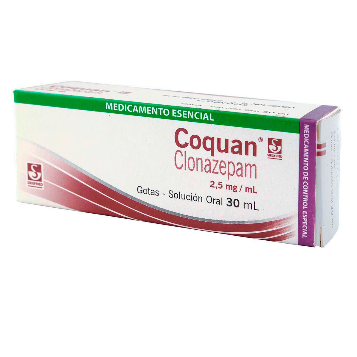Coquan 2.5 mg/mL Clonazepam Siegfried Gotas Frasco x 30 mL