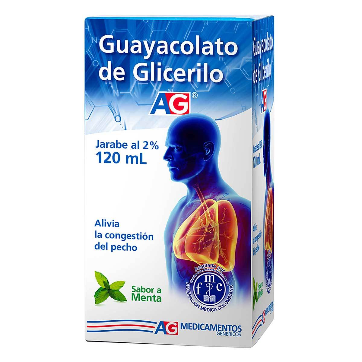 Jarabe Guayacolato De Glicerilo 2% Ag Menta Frasco X 120 Ml.