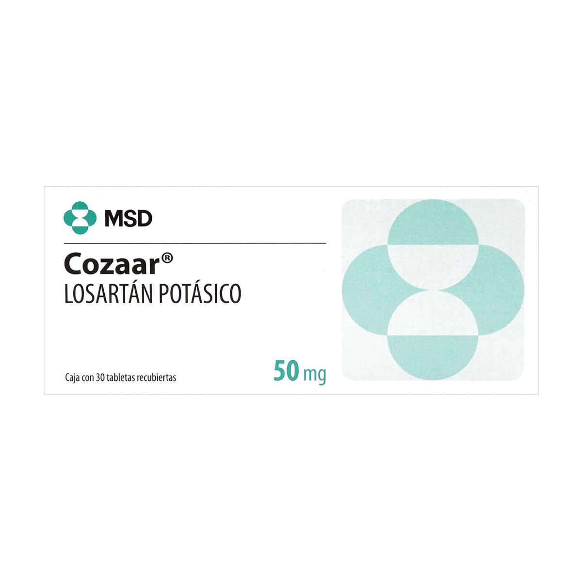 Cozaar 50 Mg Msd Caja X 30 Tabletas Recubiertas.