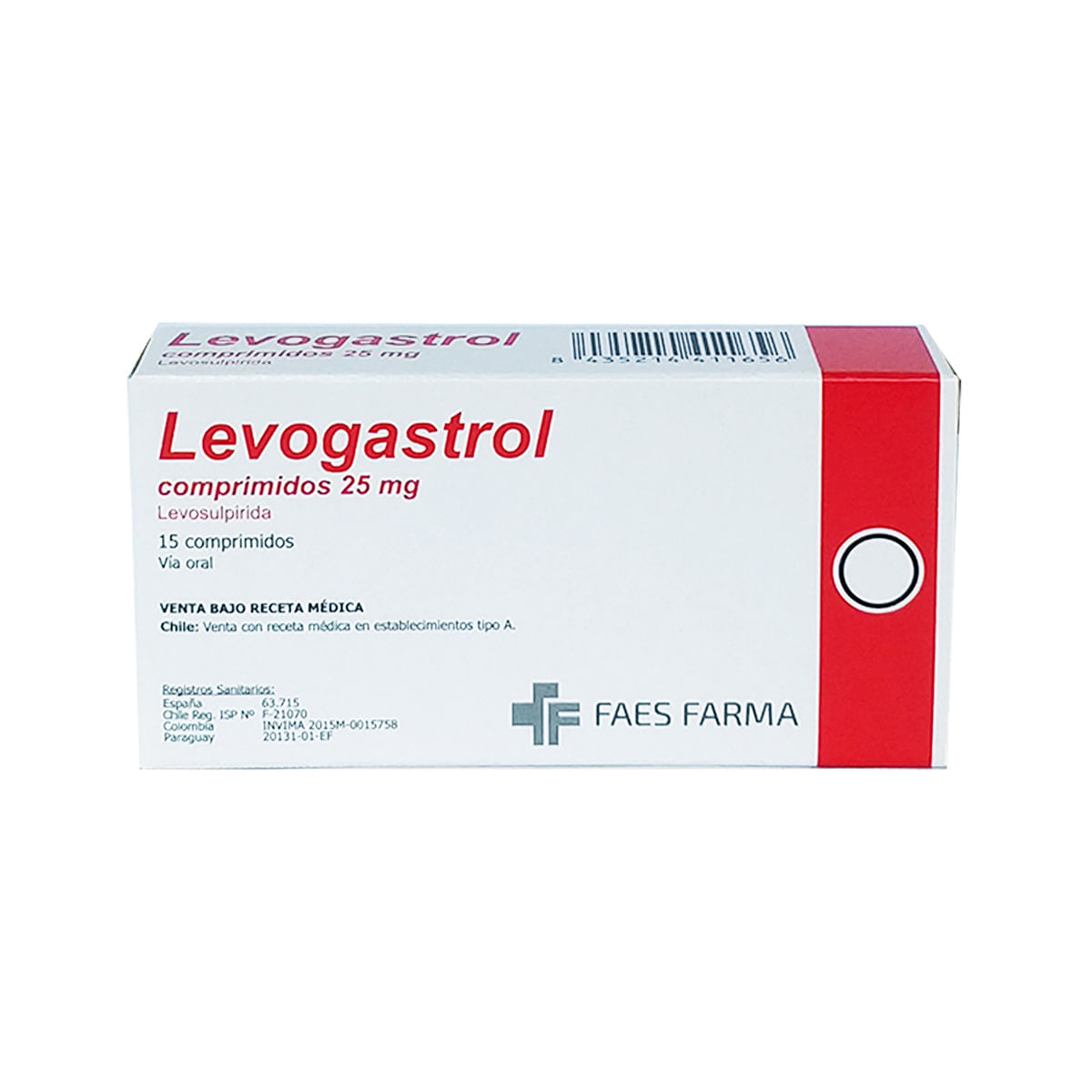 Levogastrol 25 Mg Faes Farma Caja X 15 Comprimidos.