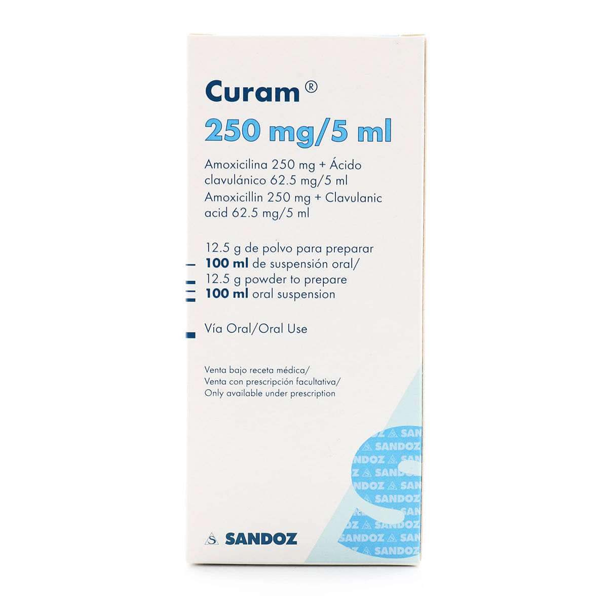 Suspensión Oral Curam 250 Mg/5 Ml Sandoz Frasco X 100 Ml.