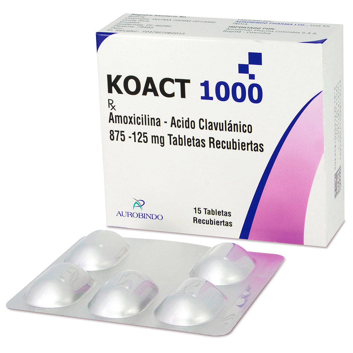Koact 1000 Mg Aurobindo Caja X 15 Tabletas Recubiertas.