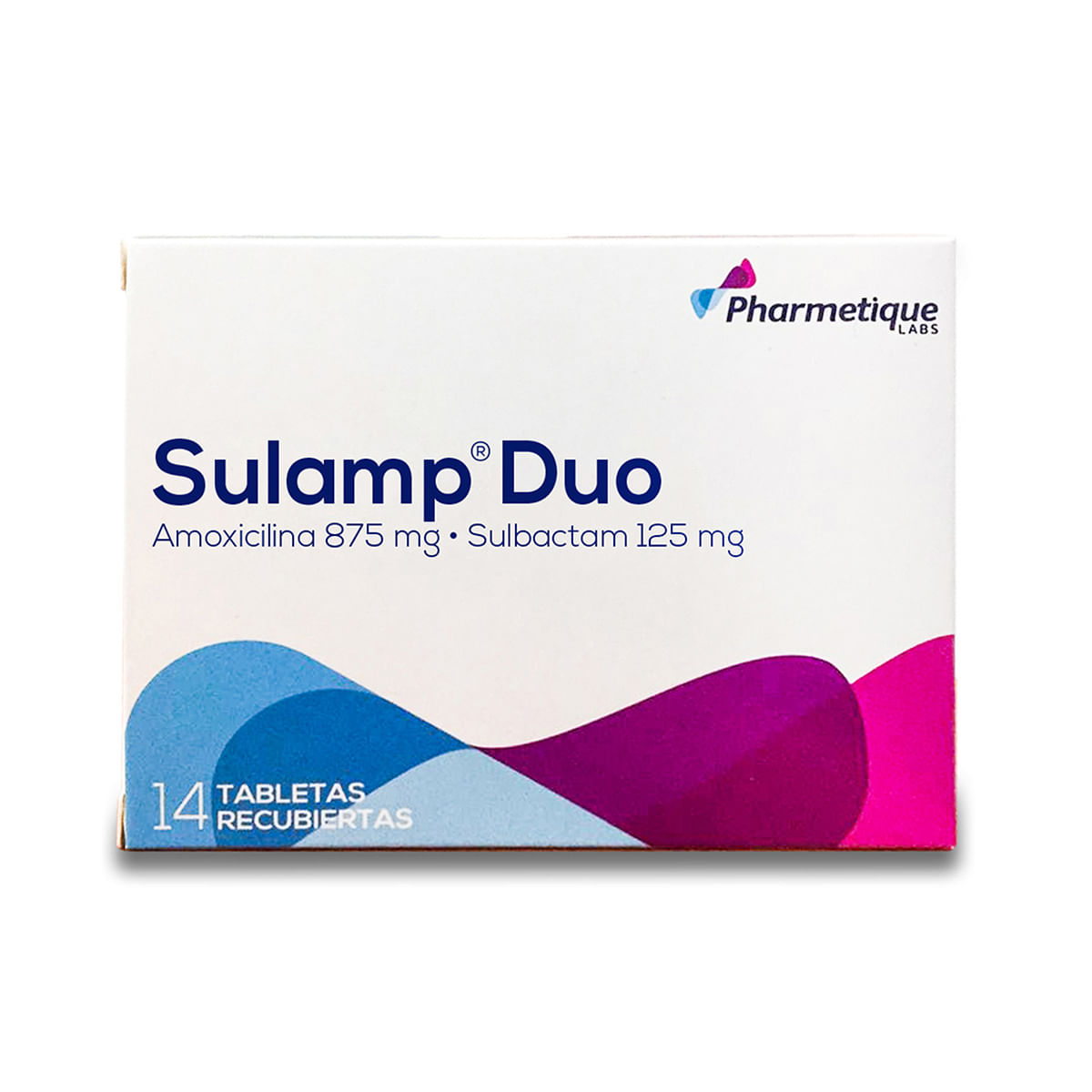 Sulamp Dúo 875 Mg/125 Mg Pharmetique Caja X 14 Tabletas Recubiertas.
