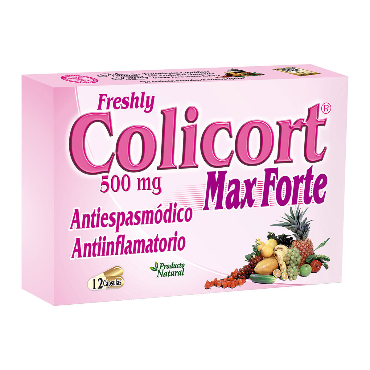 Colicort Max Forte 500 Mg Natural Freshly Caja X 12 Cápsulas.