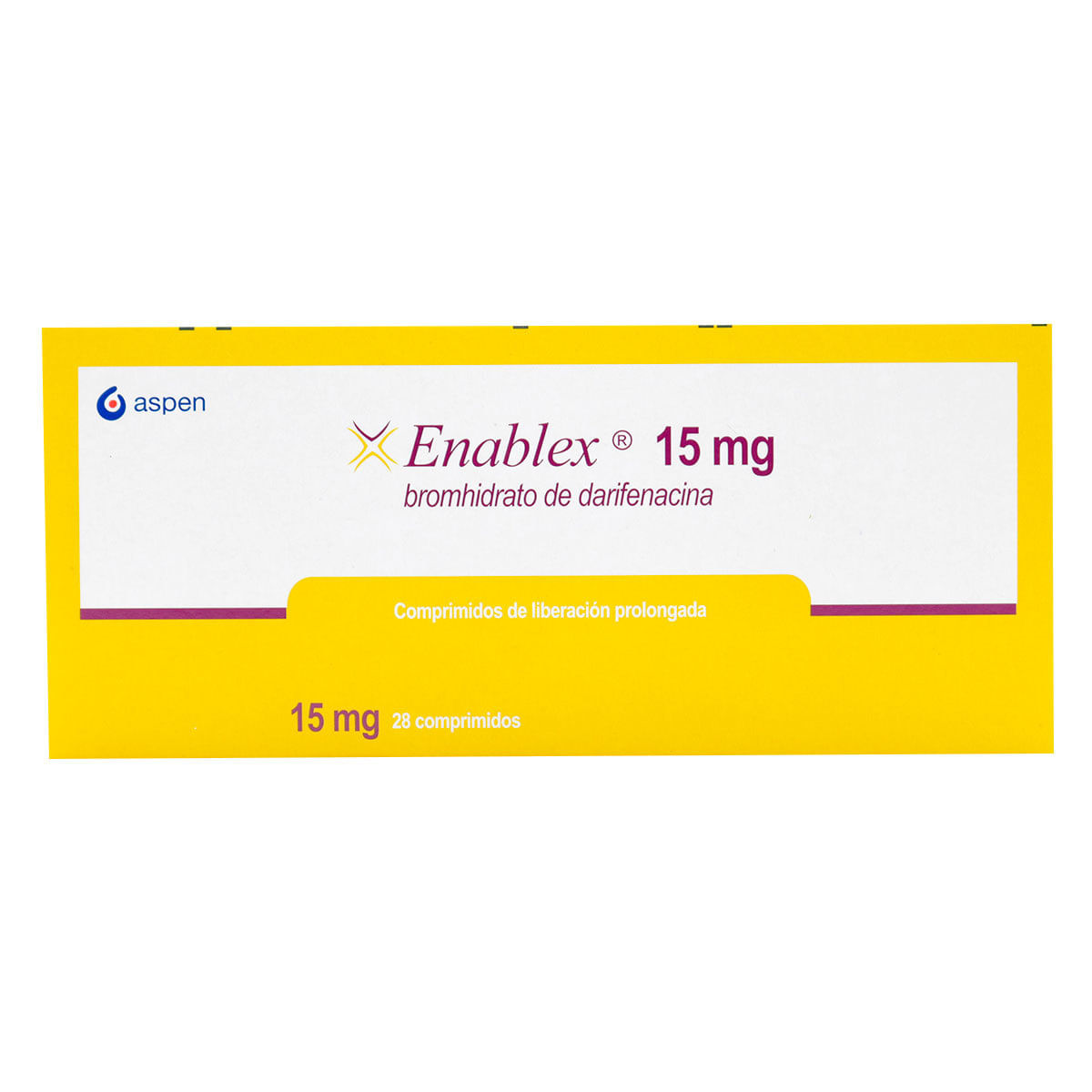 Enablex 15 Mg Aspen Caja X 28 Comprimidos.