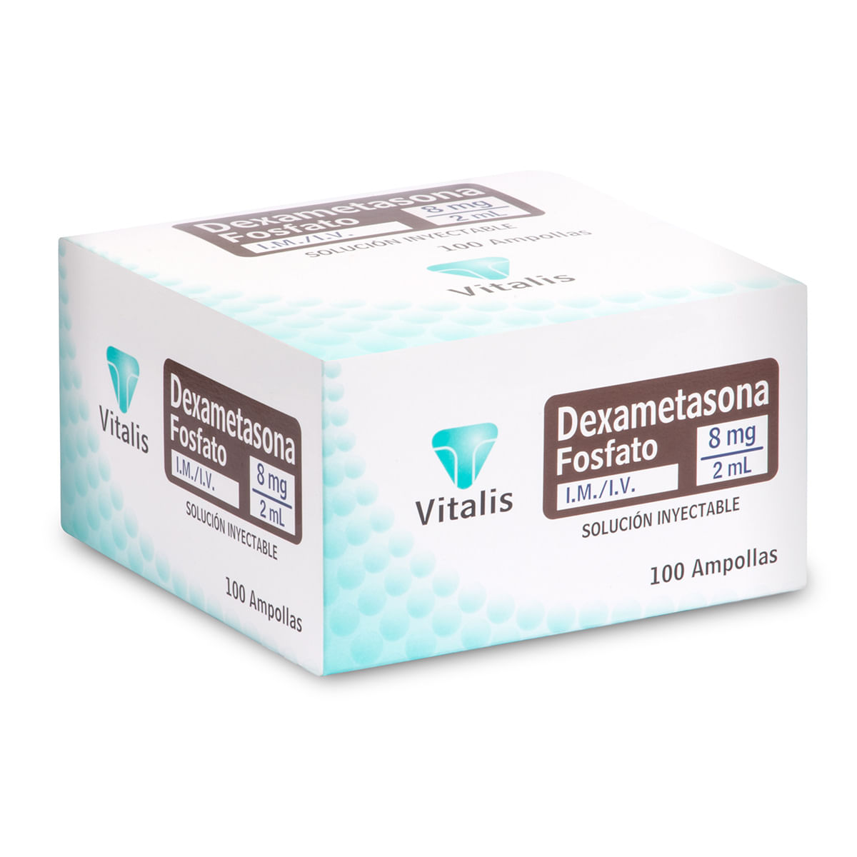 Solución Inyectable Dexametasona 8 Mg/2 Ml Vitalis Caja X 100 Ampollas.