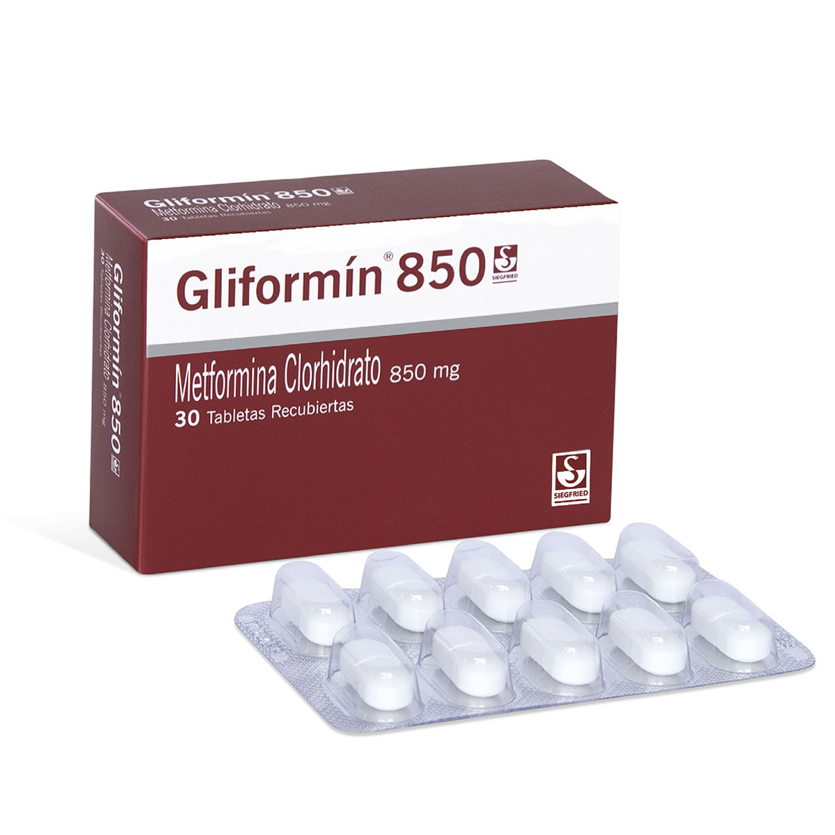 Gliformin 850 Mg Siegfried Caja X 30 Tabletas Recubiertas.