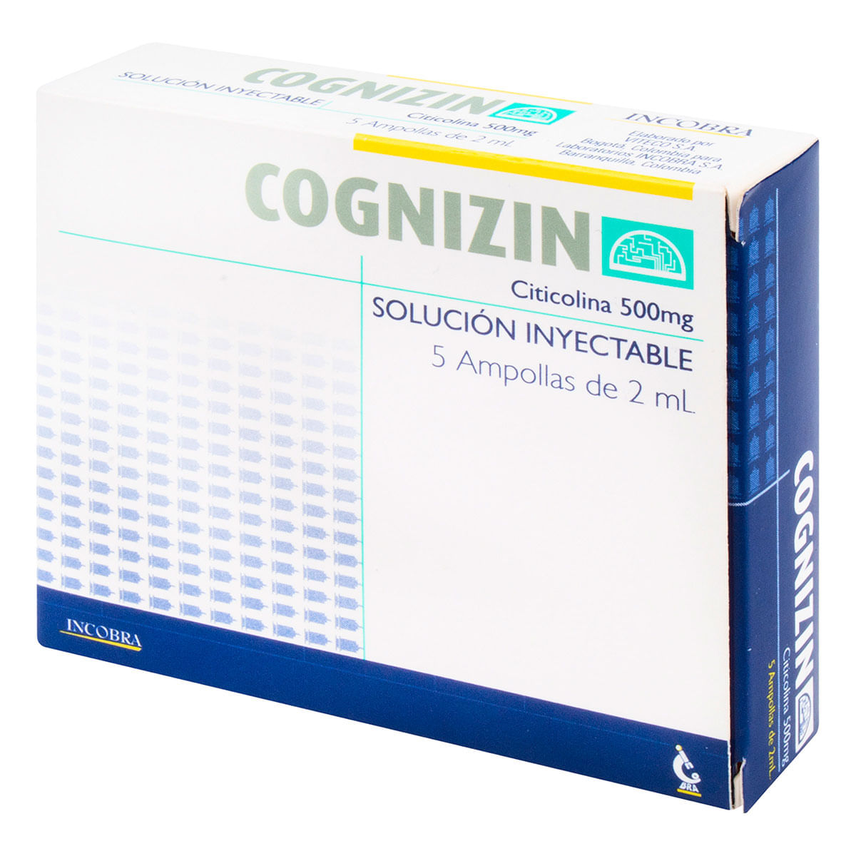 Solución Inyectable Cognizin Citicolina 500 Mg / 2 Ml Caja X 5 Ampollas.