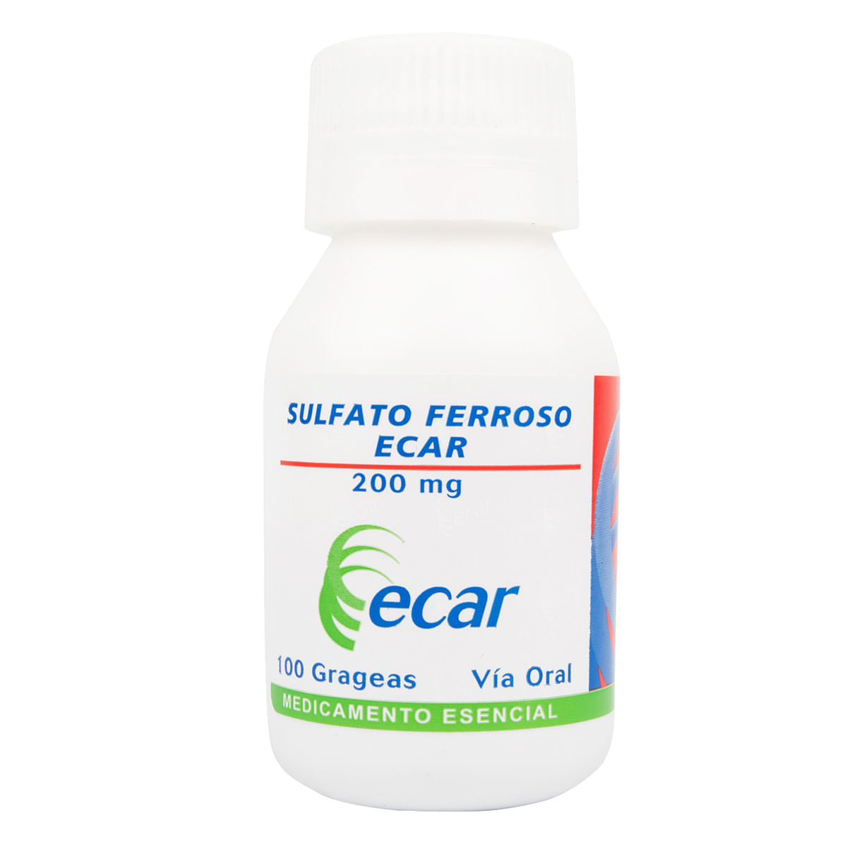 Sulfato Ferroso 200 Mg Ecar Frasco X 100 Grageas.