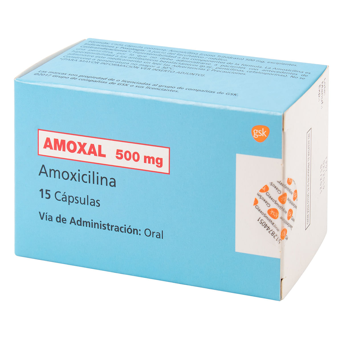 Amoxal 500 Mg Gsk Caja X 15 Cápsulas.