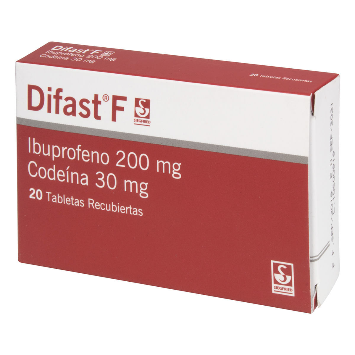 Difast F 200 Mg/30 Mg Siegfried Caja X 20 Tabletas Recubiertas.
