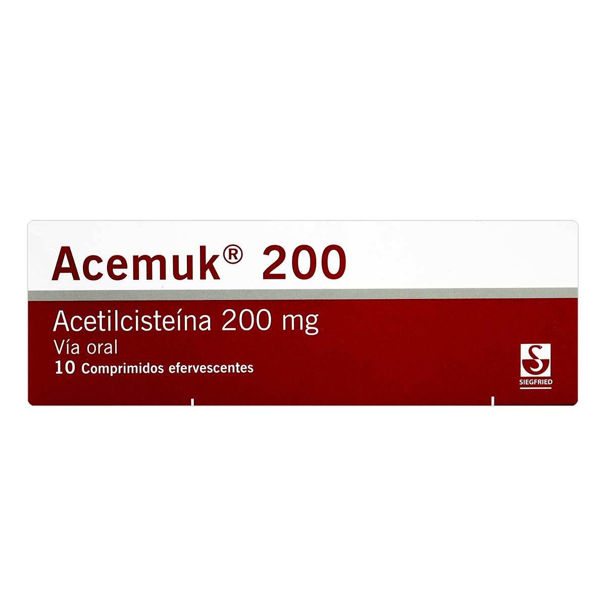 Acemuk 200 Mg Siegfried Caja X 10 Tabletas Efervescentes.