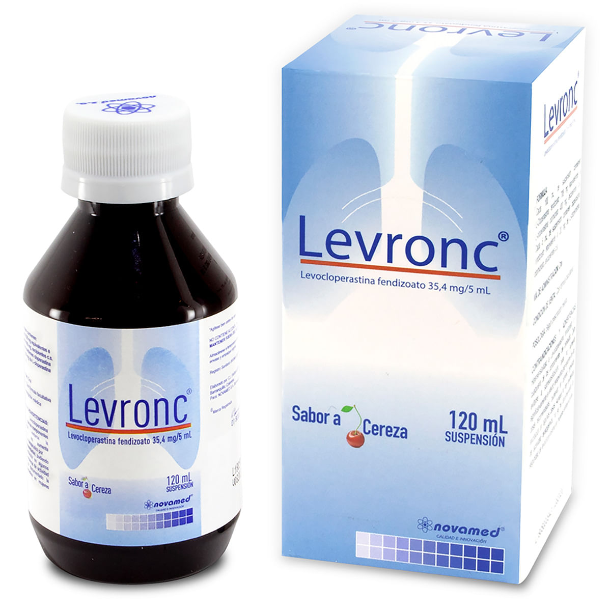 Suspensión Levronc 35.4 Mg/5 Ml Novamed Cereza Frasco X 120 Ml.
