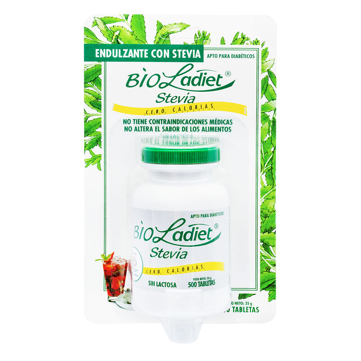 Endulzante Bío Ladiet Con Stevia Frasco X 500 Tabletas.