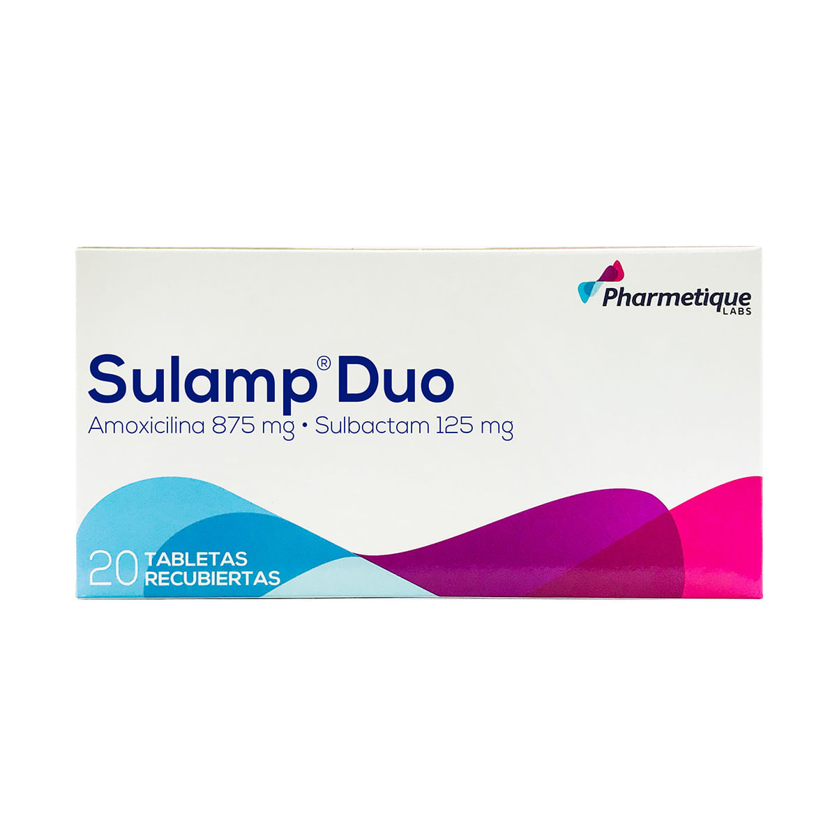 Sulamp Dúo 875 Mg/125 Mg Pharmetique Caja X 20 Tabletas Recubiertas.