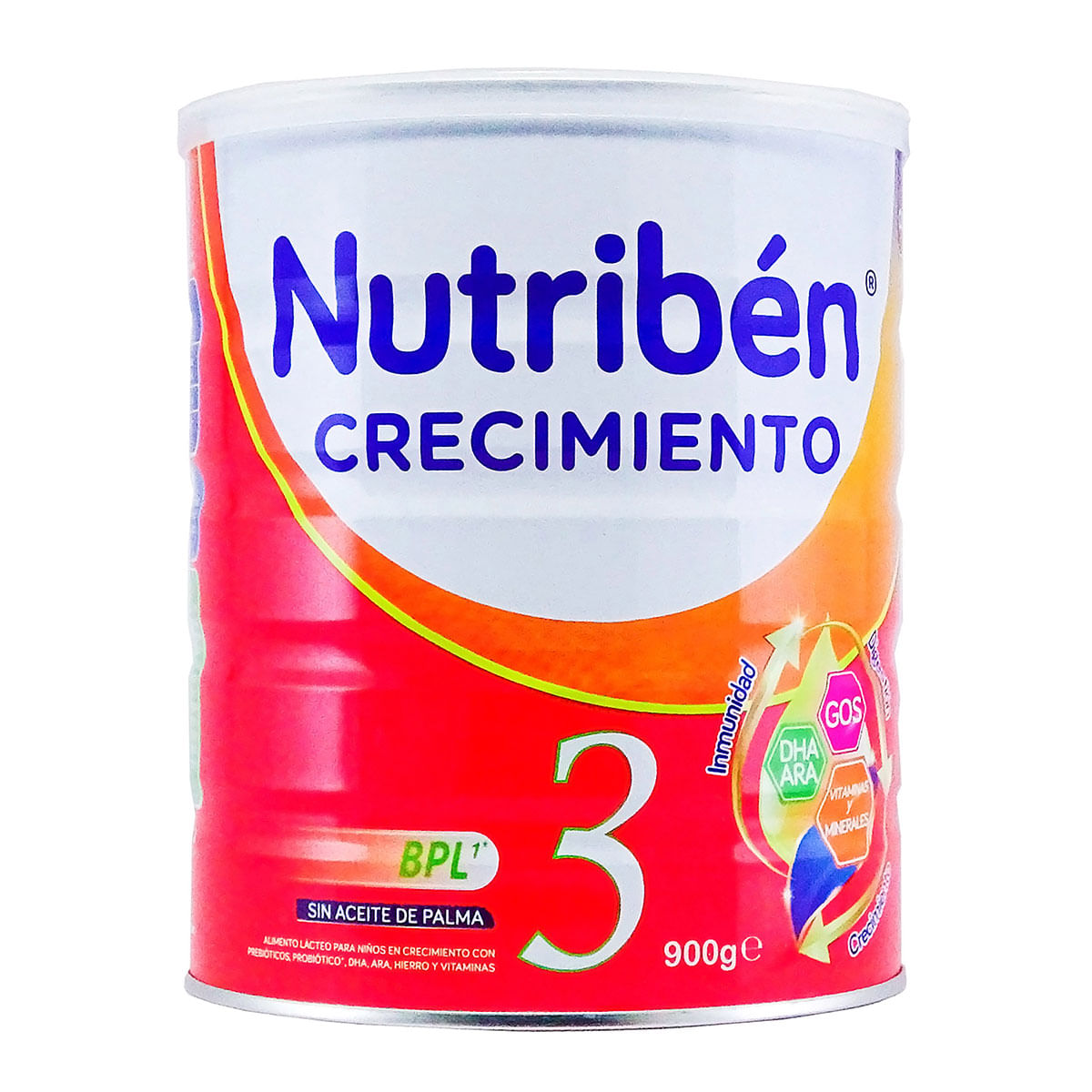 Fórmula Láctea Nutribén Crecimiento 3 Tarro X 900 G.