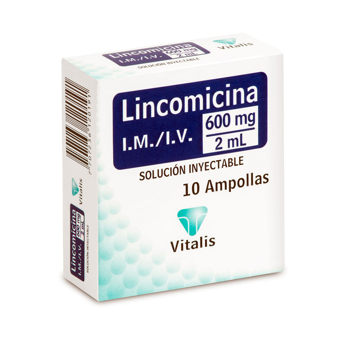 Solución Inyectable Lincomicina 600 Mg/2 Ml Vitalis Caja X 10 Ampollas.