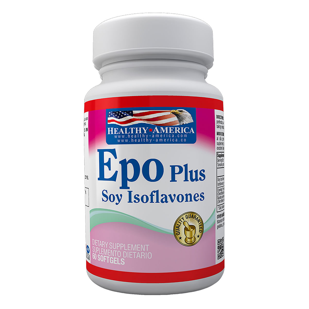 Suplemento Dietario Epo Plus Soy Isoflavones Healthy America X 60 Softgels.
