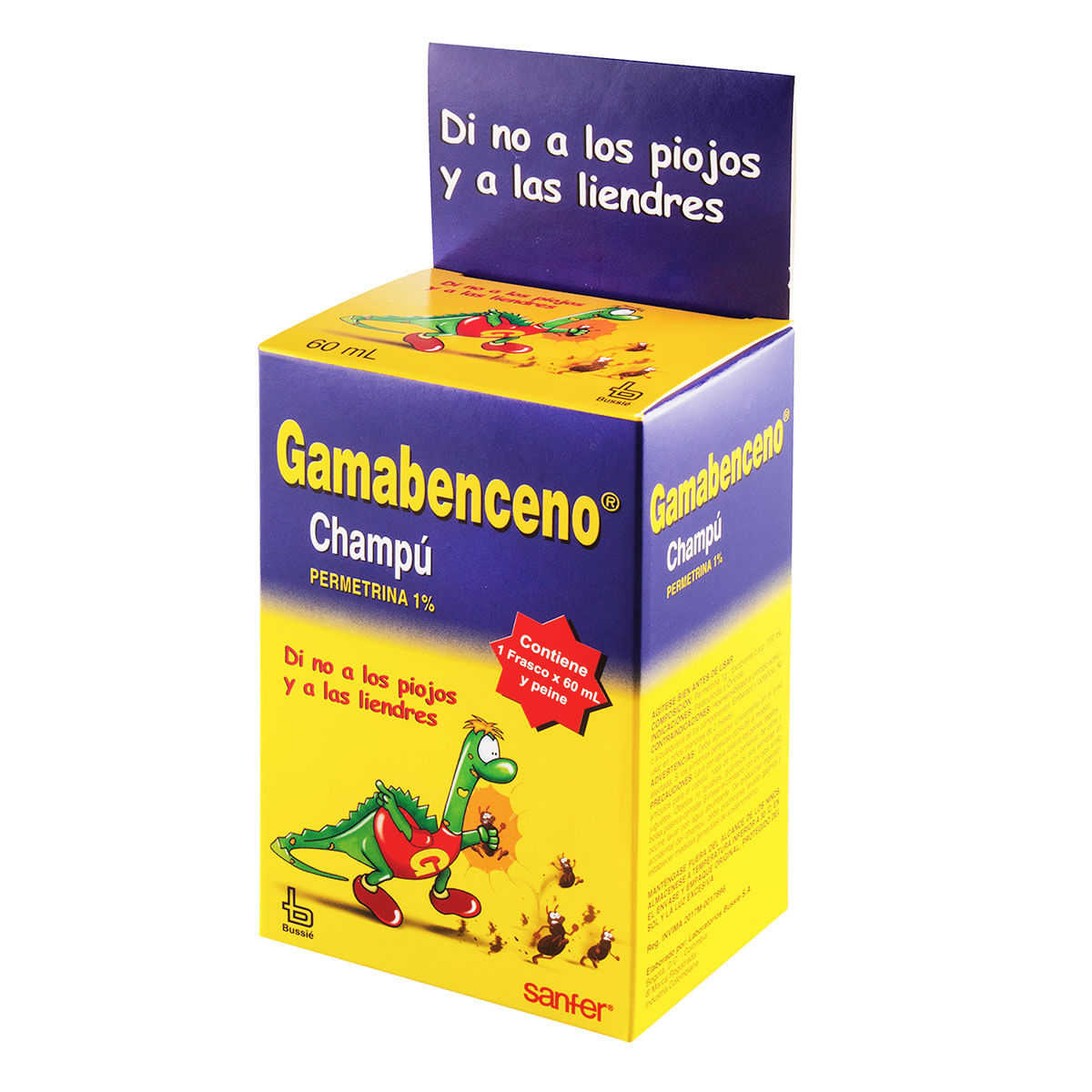 Champú Gamabenceno Plus 1% Bussié Frasco X 60 Ml.