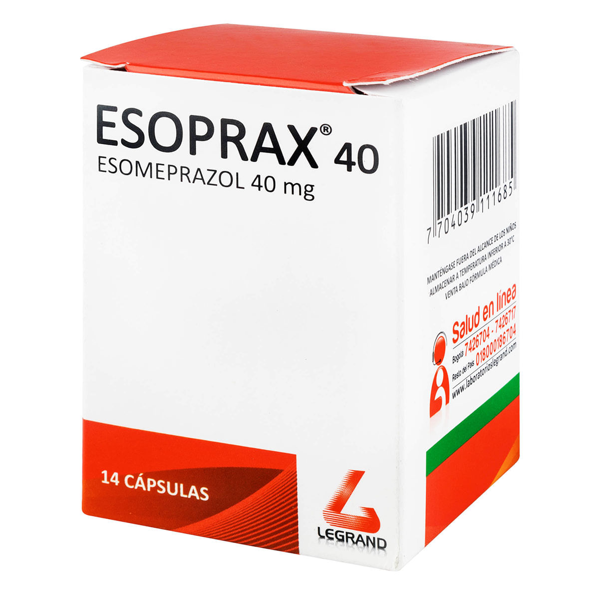 Esoprax 40 Mg Legrand Frasco X 14 Cápsulas.