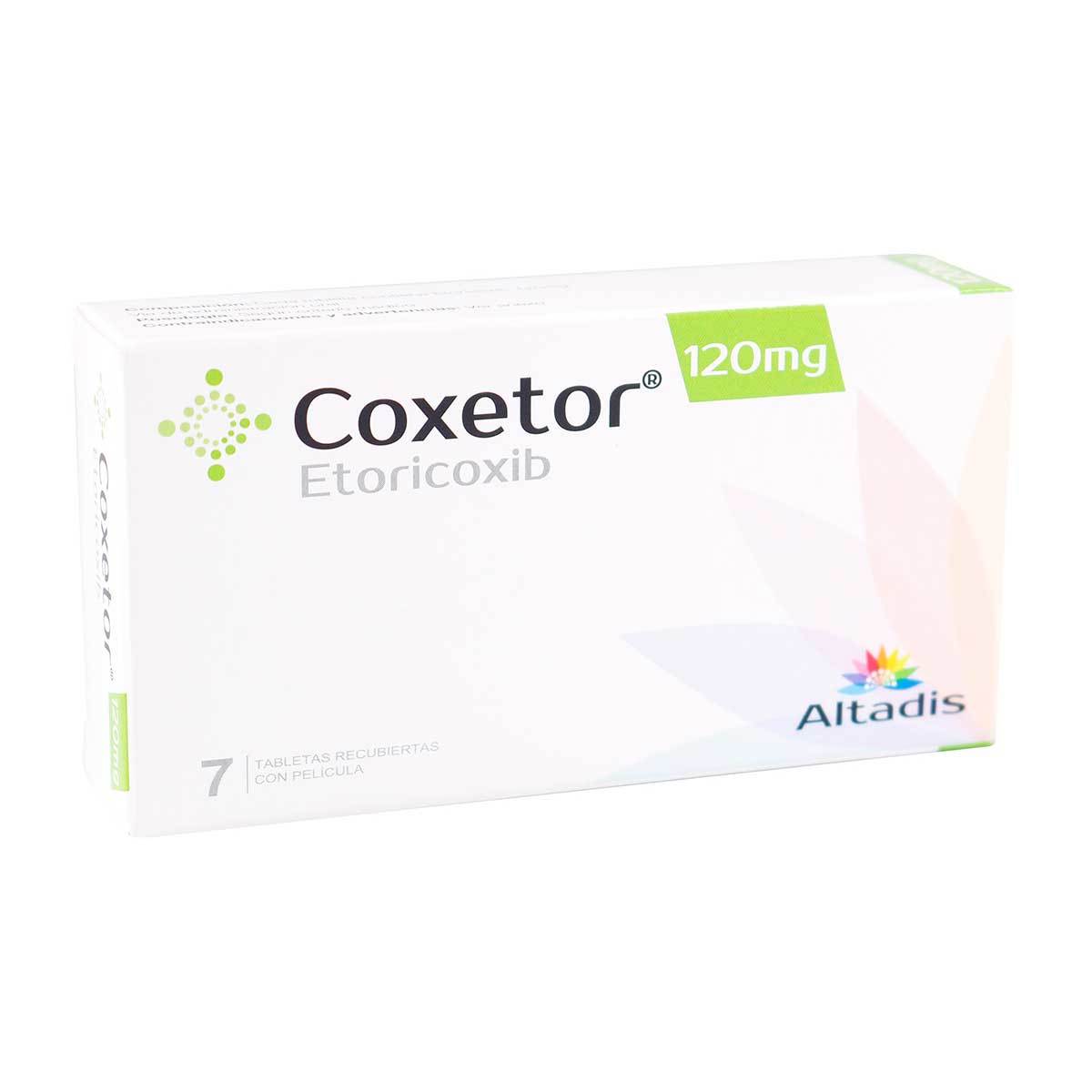 Coxetor 120 Mg Etoricoxib Altadis Caja X 7 Tabletas Recubiertas.