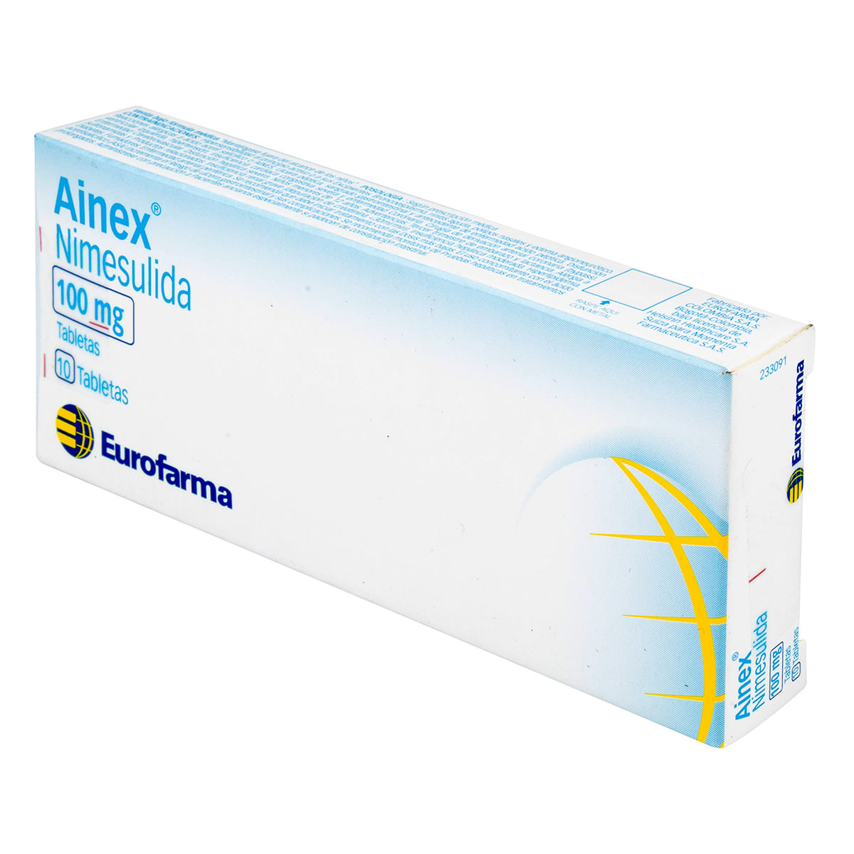 Ainex 100 Mg Eurofarma Caja X 10 Tabletas.