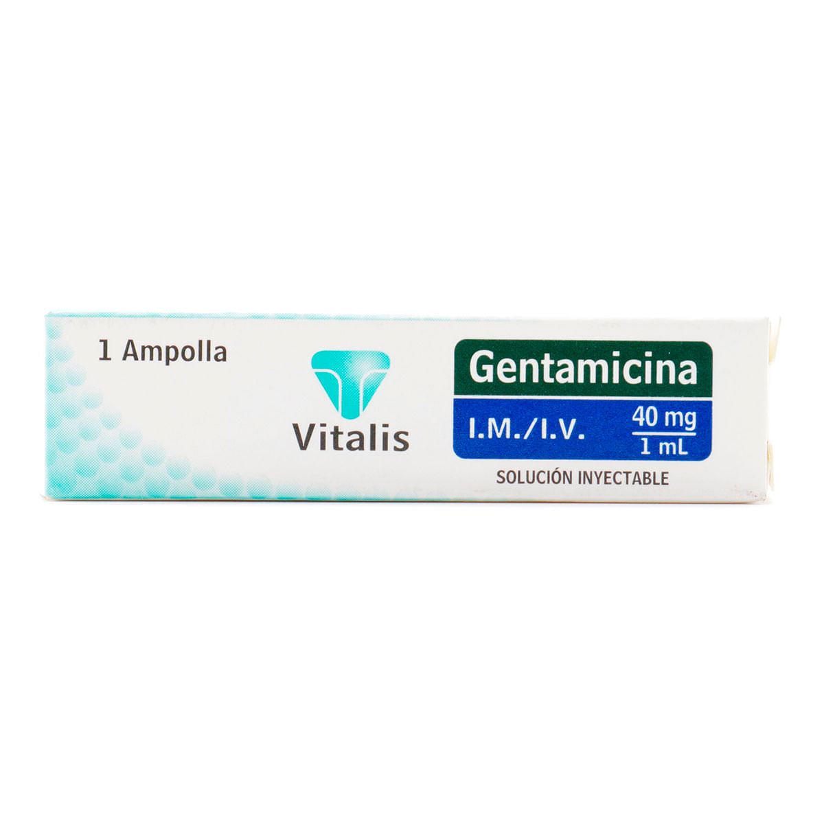 Solución Inyectable Gentamicina 40 Mg/1 Ml Vitalis Caja X 1 Ampolla.