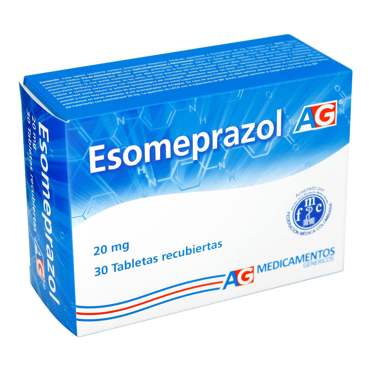 Esomeprazol 20 Mg Ag Caja X 30 Tabletas Recubiertas