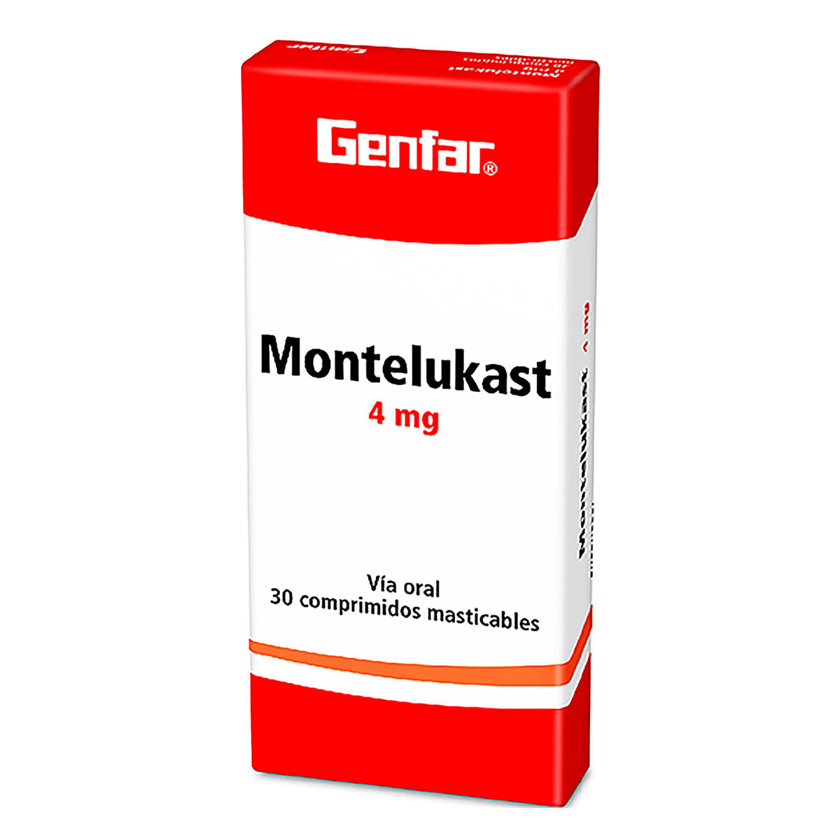 Montelukast 4 Mg Genfar Caja X 30 Comprimidos Masticables.