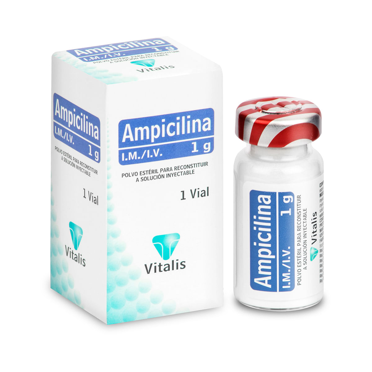 Solución Inyectable Ampicilina 1 G Vitalis Polvo Caja X 1 Vial.
