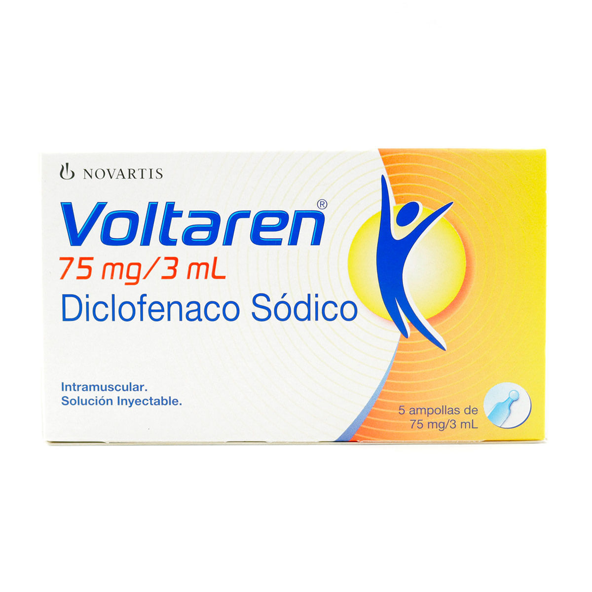 Solución Inyectable Voltaren 75 Mg/3 Ml Novartis Caja X 5 Ampollas.