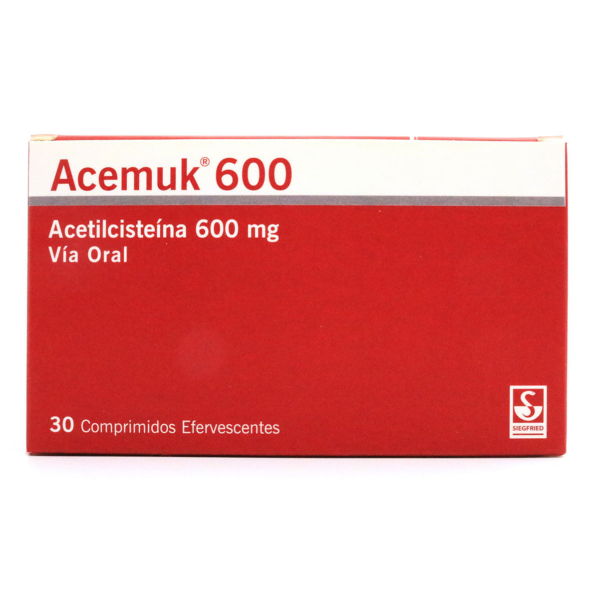 Acemuk 600 Mg Siegfried Caja X 30 Comprimidos Efervescentes.
