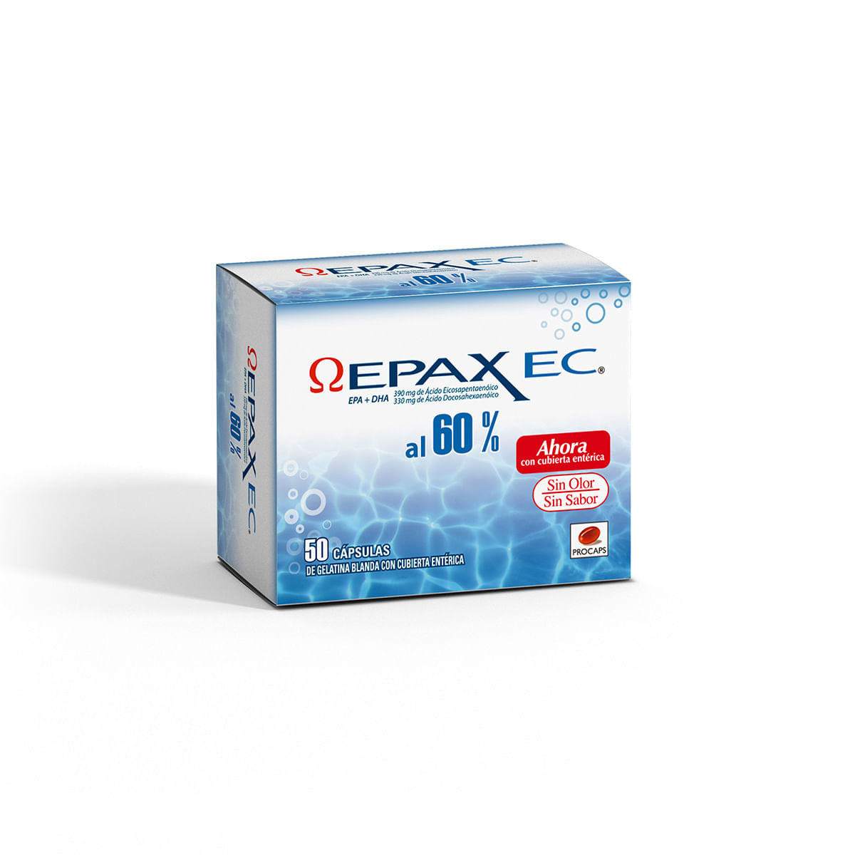 Epax Ec 390 Mg/330 Mg Procaps Al 60% Caja X 50 Cápsulas De Gelatina Blanda.