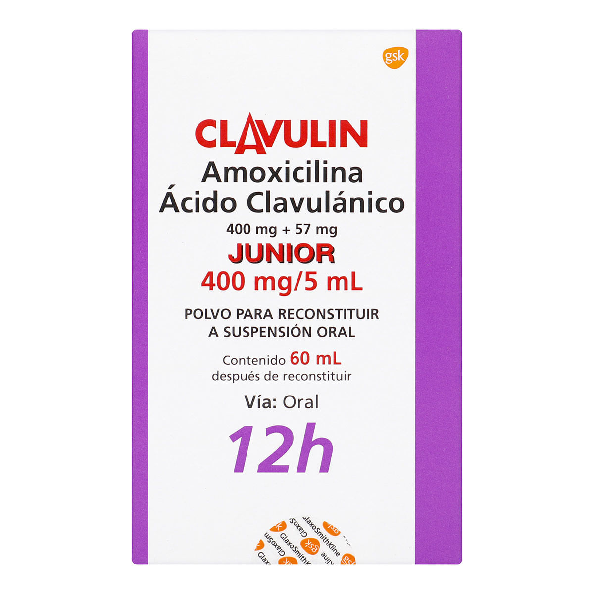 Clavulin Junior 400 Mg/5 Ml Gsk Polvo Frasco X 60 Ml.