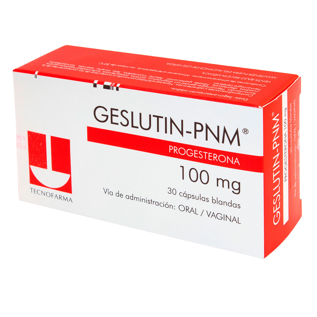 Geslutin Pnm 100 Mg Tecnofarma Caja X 30 Cápsulas Blandas.