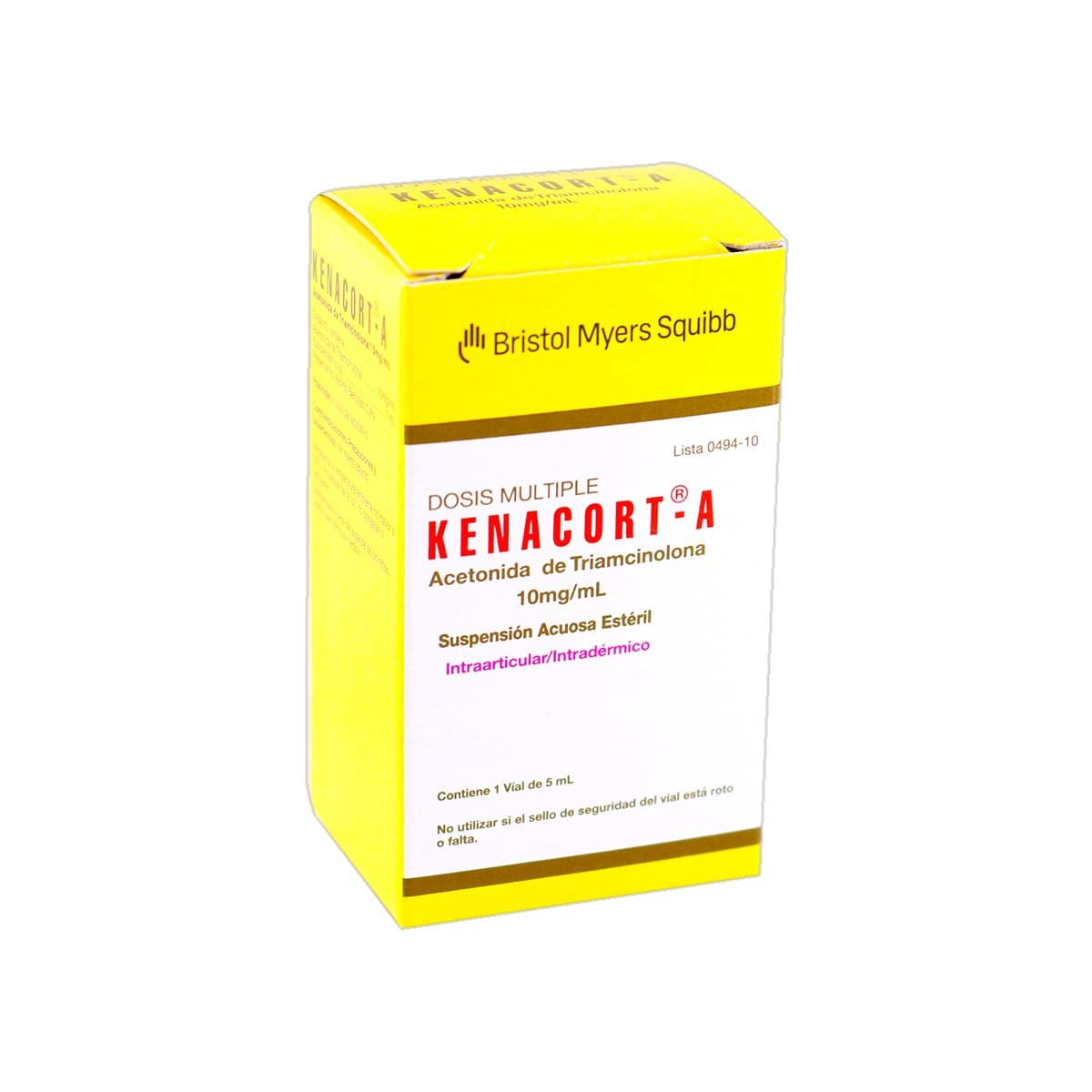 Suspensión Acuosa Kenacort-A 10 Mg/5 Ml Caja X 1 Vial.