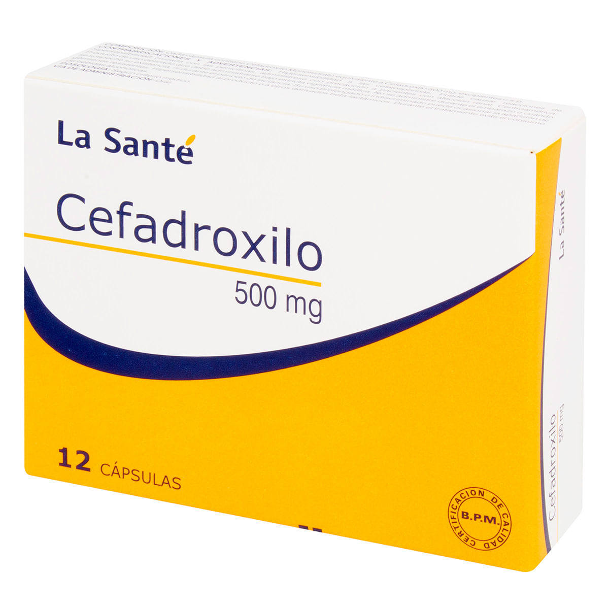 Cefadroxilo 500 Mg La Santé Caja X 12 Cápsulas.