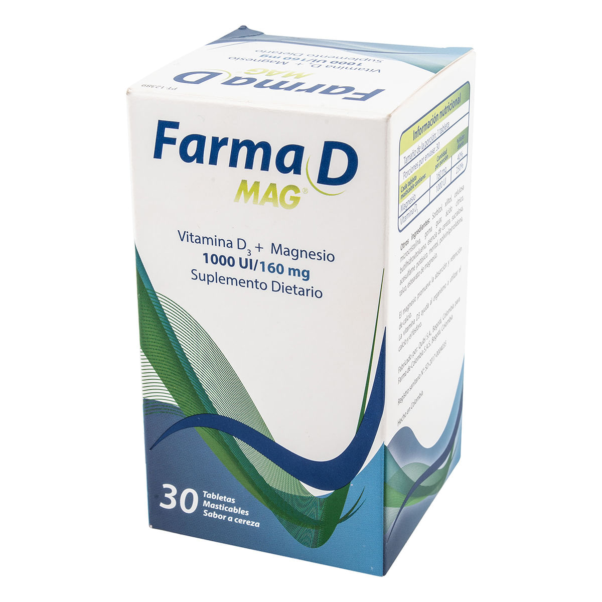 Suplemento Dietario Farma D Mag 1000 Ui/160 Mg Cereza Caja X 30 Tabletas Masticables.