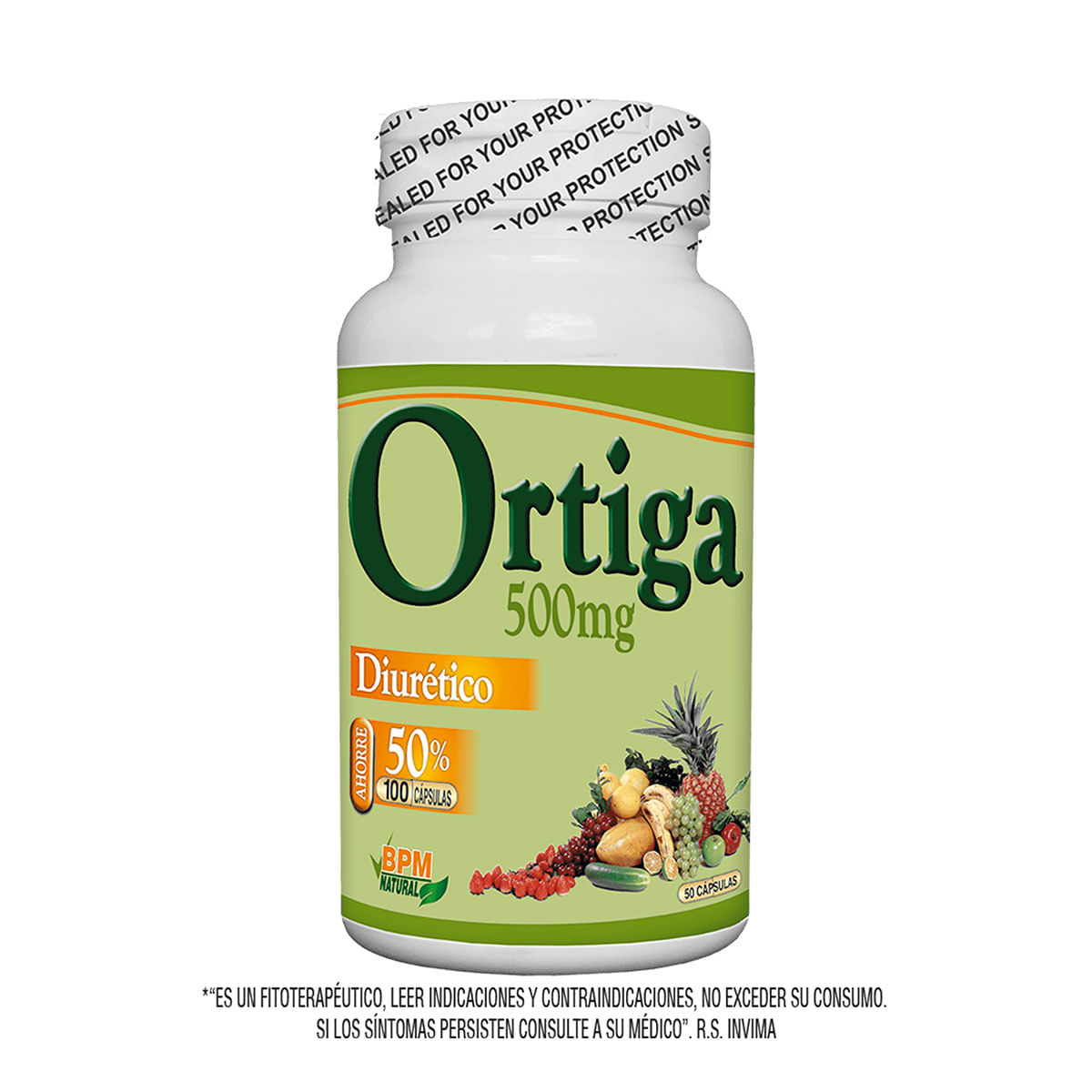 Ortiga 500 Mg Natura Freshly Diurético Frasco X 50 Cápsulas Ahorre 50% 100 Cápsulas.