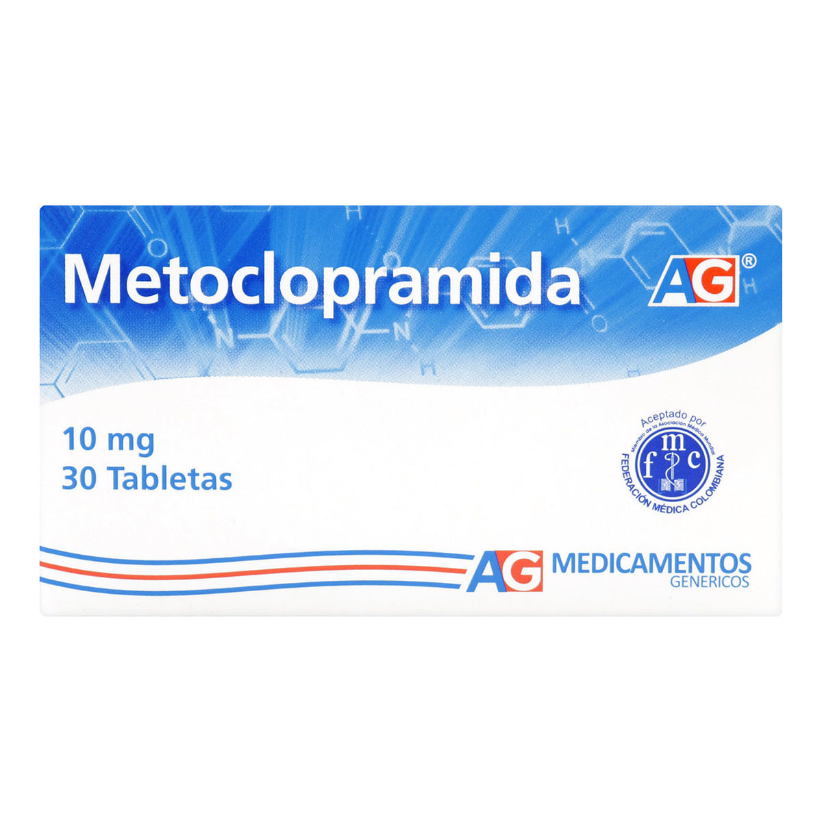 Metoclopramida 10 Mg Ag Caja X 30 Tabletas.