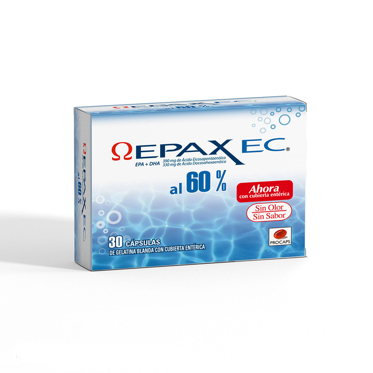 Epax Ec 390 Mg/330 Mg Procaps Al 60% Caja X 30 Cápsulas De Gelatina Blanda.