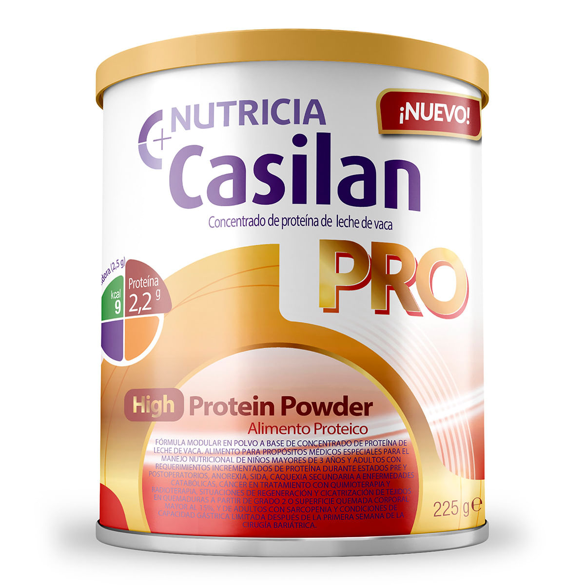 Alimento Proteico Casilan Pro Polvo High Protein Tarro X 225 G.