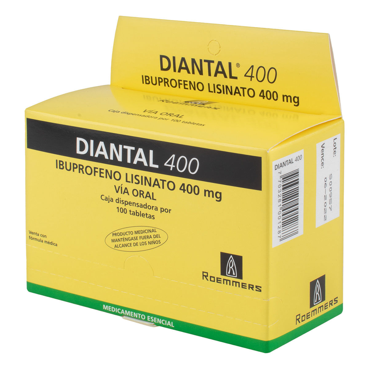 Diantal 400 Mg Roemmers Caja X 100 Tabletas.