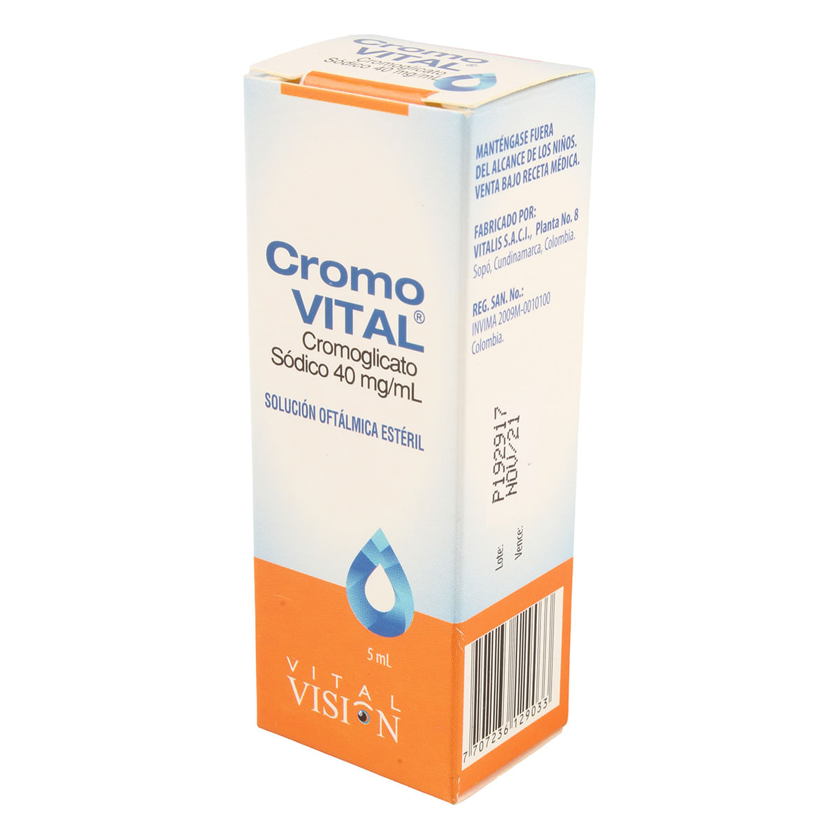 Solución Oftálmica Cromo Vital 40 Mg/Ml Vital Visión Frasco X 5 Ml.