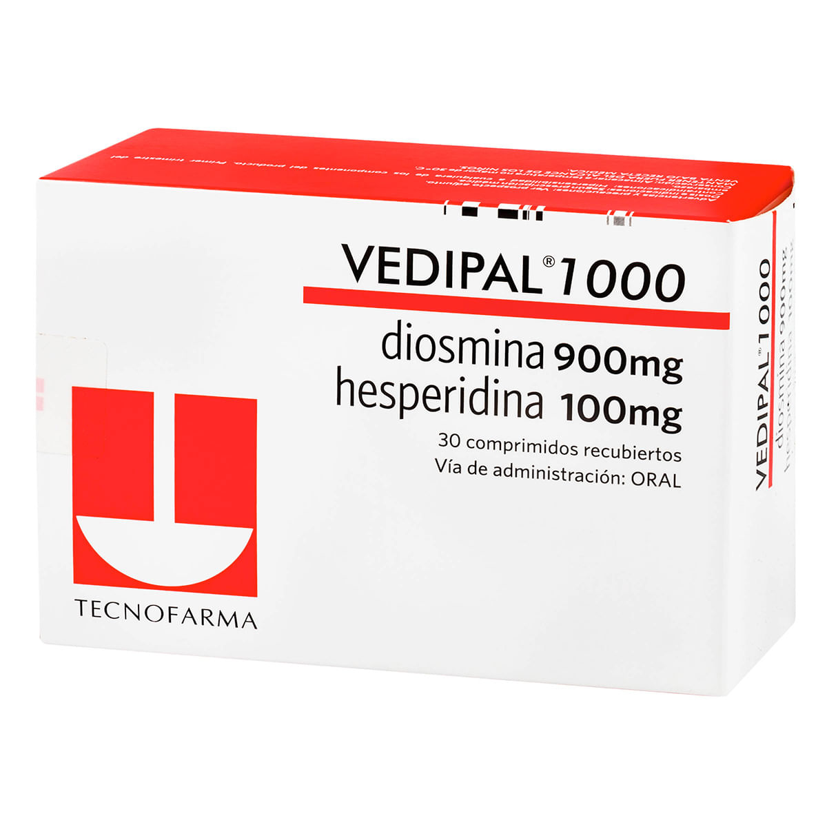 Vedipal 1000 Mg Tecnofarma Caja X 30 Comprimidos Recubiertos.