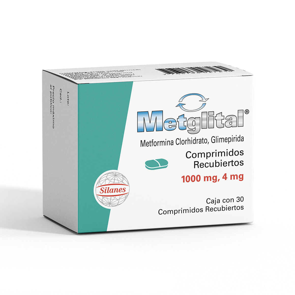 Metglital 1000 Mg/4 Mg Silanes Caja X 30 Comprimidos Recubiertos.