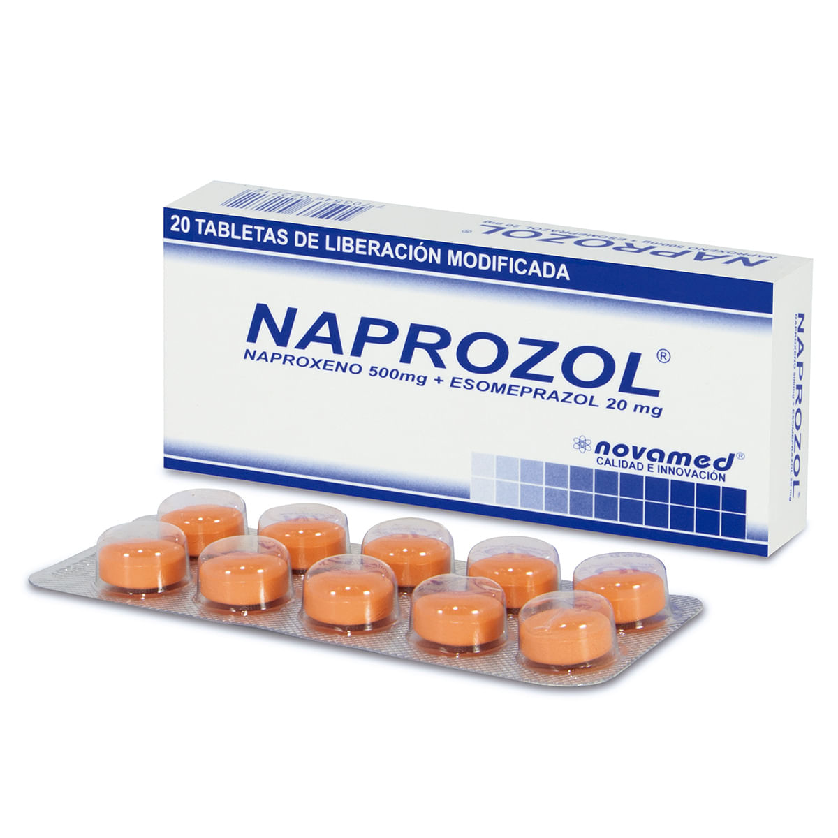 Naprozol 500 Mg/20 Mg Novamed Caja X 20 Tabletas.